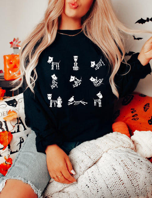 Multiple Skeleton Sweatshirt 23 Black - Treat Dreams